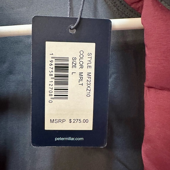 Peter Millar Burgundy and Gray Puffer Vest-L - Picture 4 of 7